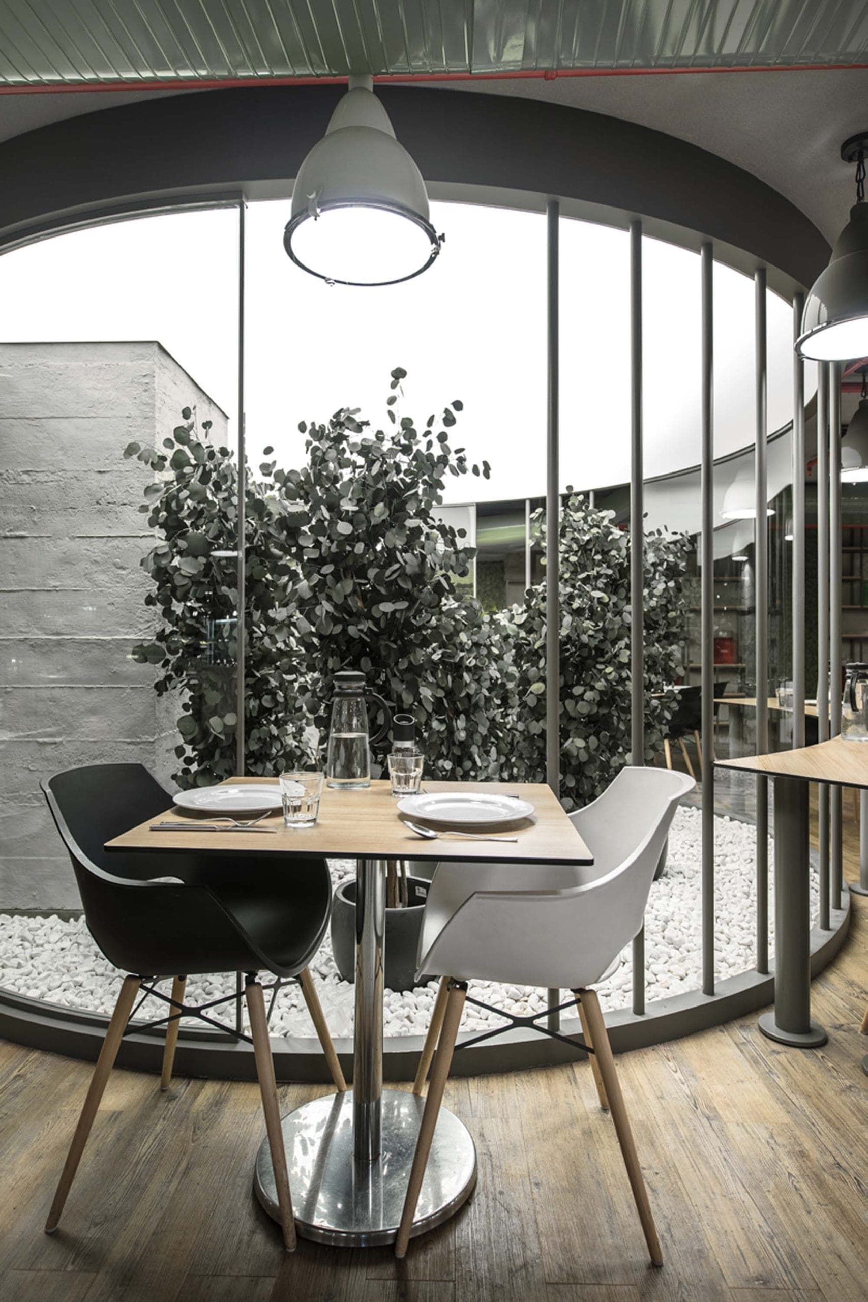 Doğuş Center Restaurant'ta LED aydınlatmalı gergi tavan detayı