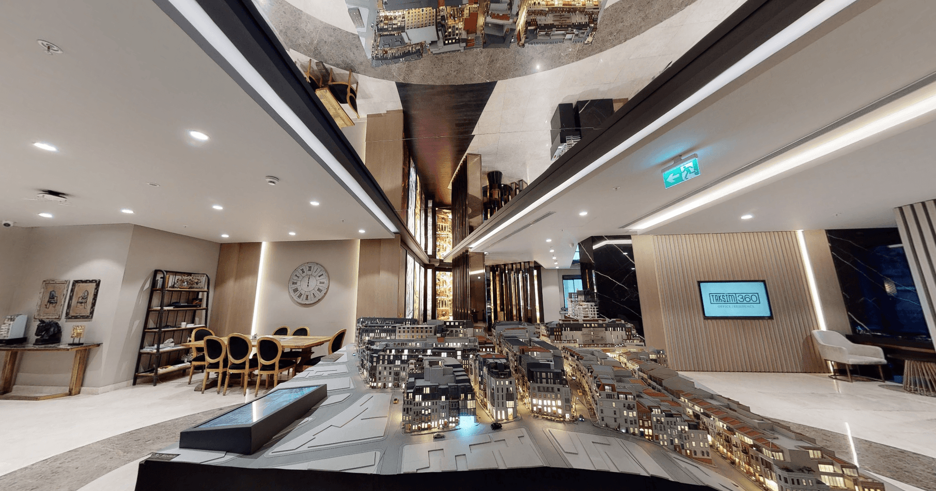 Taksim 360 satış ofisi ayna gergi tavan uygulaması