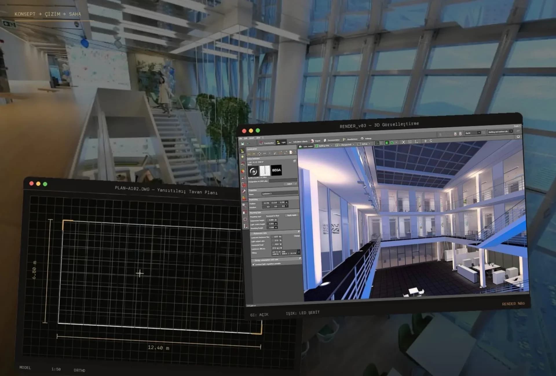 Teknik çizimden 3D görselleştirmeye, konsept ve saha uygulamasını birlikte yöneten Item Yapı süreci