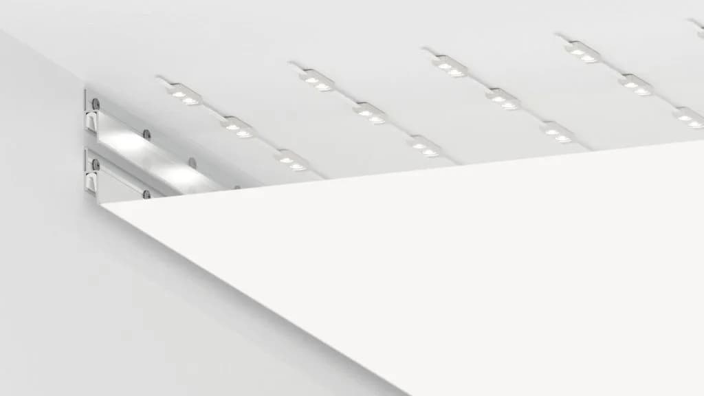 Geniş format translucent ışıklı gergi tavan LED ışık geçirgenliği detayı